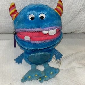 Blue  Monster‎ Zipper Mouth  Stuffed Plush Toy Make Believe Ideas Eating Worries